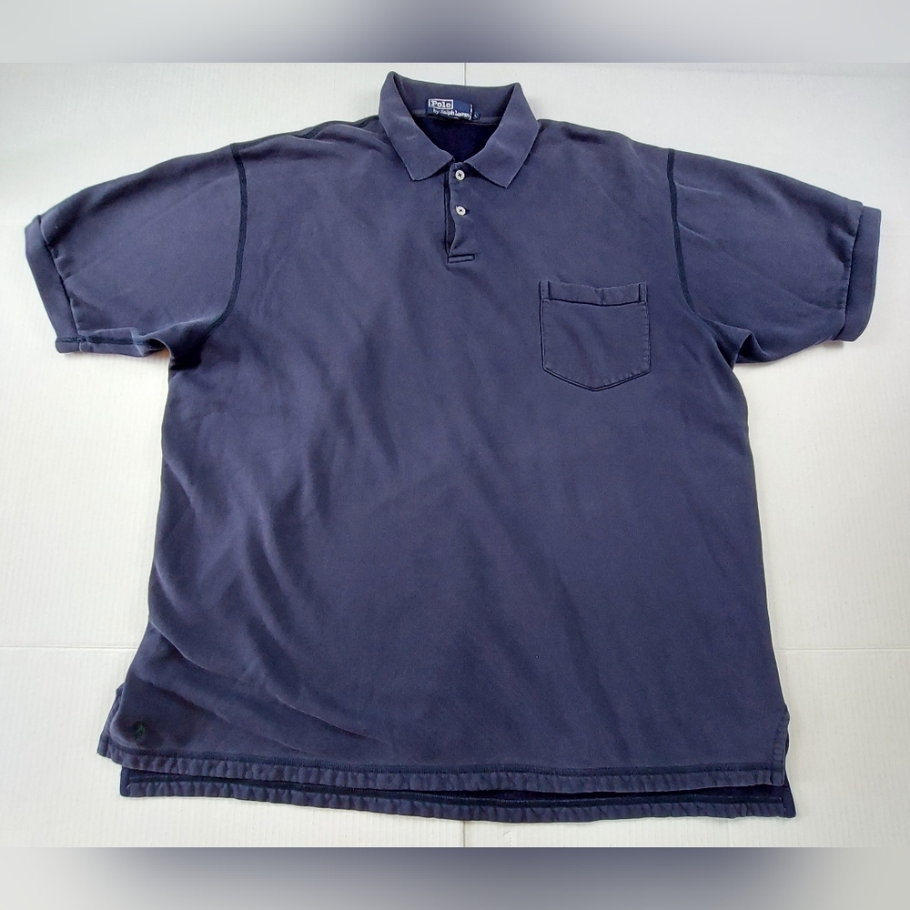 Vintage Polo Ralph Lauren Sherpa Lined Shirt Mens Large Blue Soft Green Pony